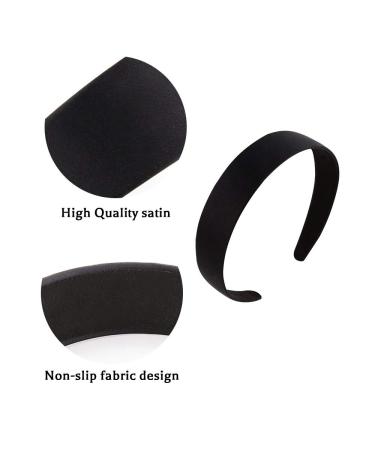 ANBALA Black Headbands for Women - 5 Pack of Plain DIY Satin Headbands in Various Sizes - Non-Slip and High Elasticity Headbands for Women and Girls - Buy Online on SooperMarket.com