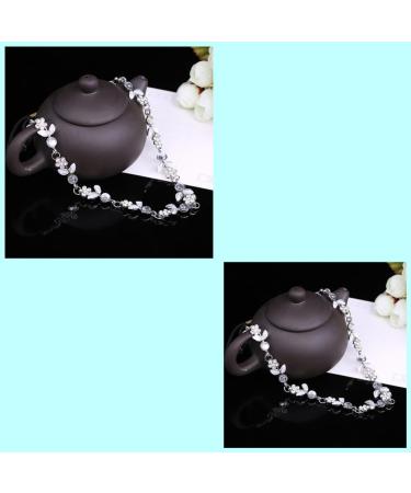 Women Silver Rhinestone Flower Hair Band Elastic Headband Headbands - Buy Online on SooperMarket.com