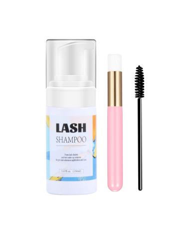 Lash Shampoo Kit Lash Shampoo for Lash Extensions Lash Cleanser for Extensions With Brushes Eyelash Extension Shampoo for Eyelashes Extension Remover Salon & Home Use 50ML 1Pcs with Brushes