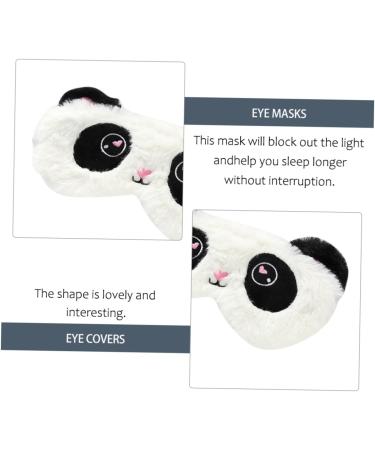 Angoily Plush Silk Eye Mask Set - 2pcs Cartoon Blindfolds for Sleep & Travel Comfortable Satin Eye Cover for Adults - Black & White - Buy Online on SooperMarket.com