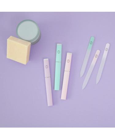 Belle Crystal Glass Nail File - Professional Salon Filing Tool for Natural Nails - Pastel Lilac 2mm - Buy Online on SooperMarket.com