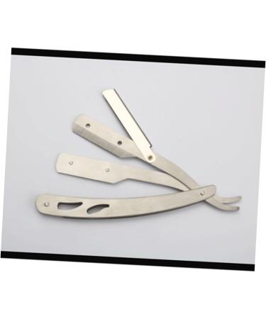 WOONEKY 2pcs Barber Shaving Tools Set - Stainless Steel Straight Razor & Mustache Scissors | Old Fashioned Yangjiang Manual Shaver - Buy Online on SooperMarket.com