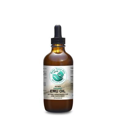Bella Terra Oils Emu Oil 4 oz 100% Pure Fully Refined Organic Undiluted 4 Fl Oz (Pack of 1)