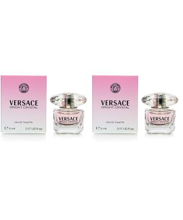 Versace. Bright Crystal Eau de Toilette Mini for Women 0.17 Ounce (Pack of 2) Floral 0.17 Fl Oz (Pack of 2)