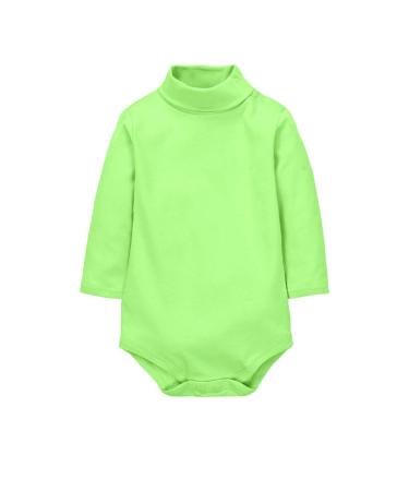 CuteOn Baby Boys Girls Turtleneck Cotton Bodysuit Jumpsuit Green 1 Years 12 Months Green