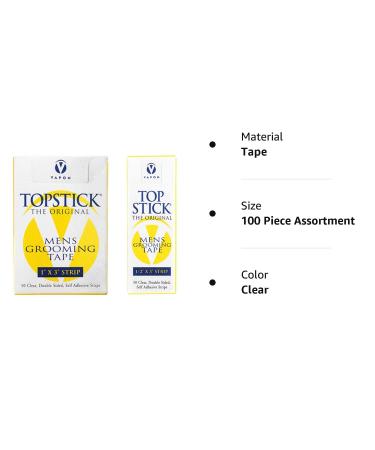 Topstick Men's Clear Double Sided Grooming Tape Bundle - 100 Strips - Various Sizes - Buy Online on SooperMarket.com