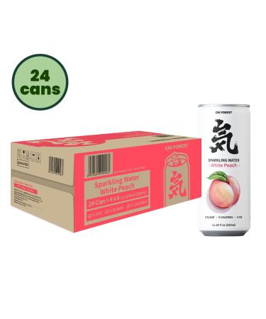 GENKI FOREST White Peach Sparkling Water 11.15 fl oz Cans (Pack of 24) - Buy Online on SooperMarket.com