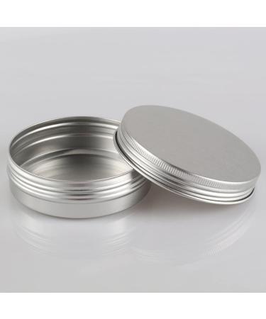 Zeoabsy 10-Piece 100ml Silver Aluminum Tins - Screw-Top Containers for Cosmetics Candles & Ointments | Includes 5 Spatulas & 1 Etiquette - Buy Online on SooperMarket.com