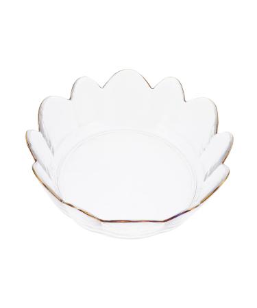 1pc Kitchen Stylish Delicate Irregular Salad Bowl Creative Fruit Glass Transparent