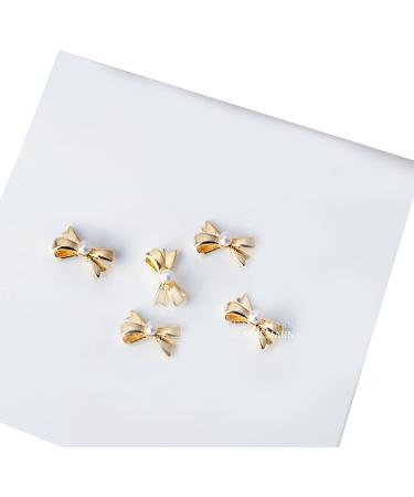 5Pcs Metal Nail Art Studs 3D Nail Art Metal Nail Art Jewelry Decorations Pearls Bows Nail Decoration Accessories Nail Rivets Gems Coffee color - Buy Online on SooperMarket.com