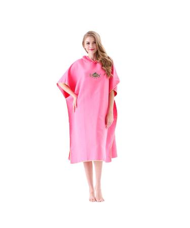 Bathing poncho surf poncho ultra -echo towel bath towel poncho beach transformerhilfe quick -dry bathrobe from microfases for women men 90 * 110cm pink