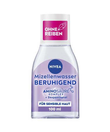 Nivea calming micelle water micelle cleaning water for sensitive skin perfume -free facial toner with dexpanthenol and amino acid complex moisturizing facial cleaning (100 ml) fresh 100 ml (1 Pack)