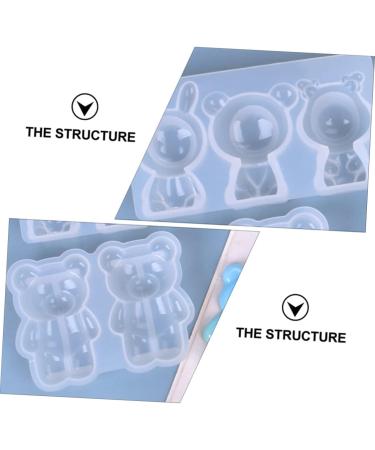 Zerodeko 2pcs Rabbit Ornaments Dessert Bear Shape Cartoon Baking Adorable Molds Tools Silicone Cake DIY 11.5X6.3X2.4CM White - Buy Online on SooperMarket.com