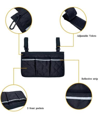 yuoseg Wheelchair Armrest Side Storage Bag Suitable for Most Walking Wheels and Mobile Equipment - Buy Online on SooperMarket.com