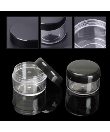 30 Pieces 5g Black Cosmetic Containers with Mini Spatula - Clear Sample Jars for Lotion Lip Balm & Cream | Perfect for Nail Accessories - Buy Online on SooperMarket.com