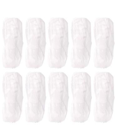10pcs Disposable Arm Sleeves Covers Elastic End Wrist Clear Waterproof Protective Oversleeves for Protection Painting Cleaning