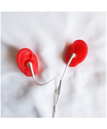 Red Silicone Ear Template - Flexible Silicone Silicone Ear Model for Acupuncture Practical Ear Picking Studs Earring Display Accessories