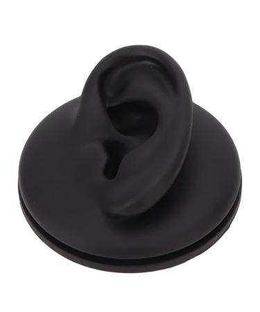 Kadimendium Simulation Ear Display Model Multi Functional Soft Teaching Tool Artificial Left Ear Model Professional Structure Black with Round Base for Wearing - Buy Online on SooperMarket.com