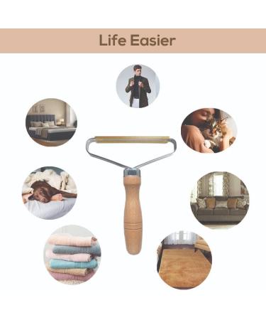 Portable Lint Remover Non-Damaging Pet Hair Cleaner & Clothes Fuzz Shaver for Rugs Couch and Furniture - Reusable Brown Carpet Scraper - Buy Online on SooperMarket.com