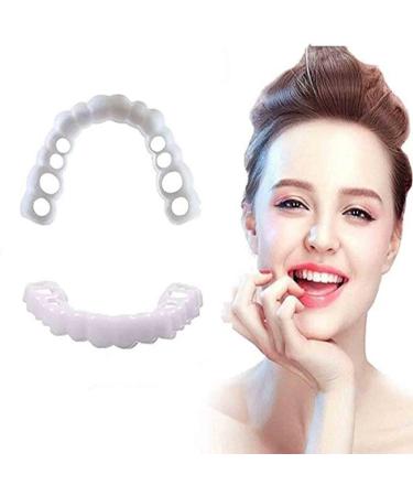 2-part set with artificial teeth instant Perfect smile prostheses temporary tooth repair set fake braces for inserting veneers unit size for missing or broken teeth