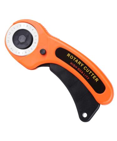 Rotary Cutter, Professional 45mm Rotary Fabric Cutter, Rotary Cutter for Fabric, Card Paper Sewing Quilting Roller Fabric Cutting Tailor Scissors Tool Dress Clothes Making DIY Tool orange