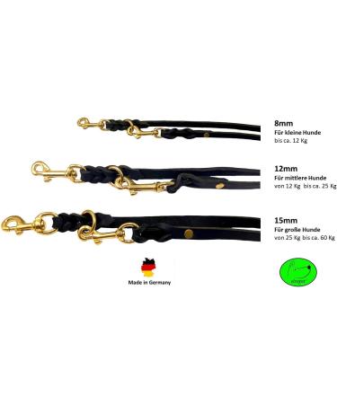 Buy Dogeleine Fat Leather Brass Leash for Small & Large Dogs - Adjustable 2m 2.40m 2.80m 3.50m 5m - Durable & Stylish Black Dog Leash - Buy Online on SooperMarket.com