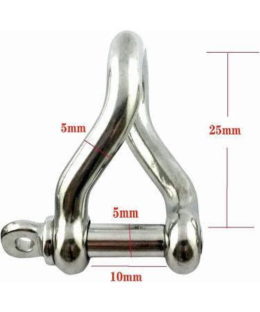 Stainless Steel 316 Mini Twist Shackle - 3/16 (5mm) - 4 Pcs | Marine Grade - Buy Online on SooperMarket.com
