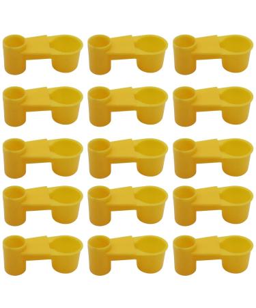 12Pcs Automatic Bird Drinker Feeder Plastic Soda Pop Water Bottle Cup or Pigeons Parrot Chicken Feeder Poultry Cage Cup Supplies (Yellow)