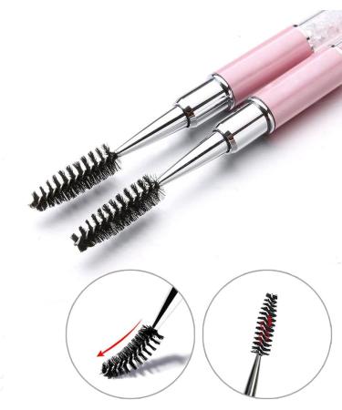 SKYPIA Eyelashes Comb Curlers Makeup Brush Mascara Brush Make Up Wands Eyebrow Brush with Cap Travel Accessories (PINK)  - Buy Online on SooperMarket.com