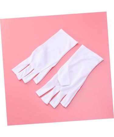 Mikinona Gel Manicure Gloves 1 Pair Anti Uv Glove Nail Half-Finger Gloves Chinese Wooden Pillow Cotton Glove Silicone Ear Display Uv Shield Glove White Manicure Manicure Glove - Buy Online on SooperMarket.com