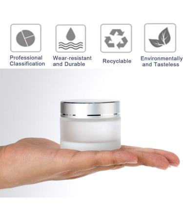 Buy 50ml Matte Glass Cream Cans - 4pc Set with Silver Lids | Ideal for Cosmetics Lotions Essential Oils & Travel | Empty Glass Containers - Buy Online on SooperMarket.com