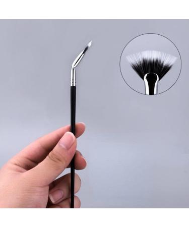 Buy Black Bent Lash Fan Brush - Professional Duet Fibre Eyelash Makeup Tool for Perfect Lashes | International Shipping Available - Buy Online on SooperMarket.com