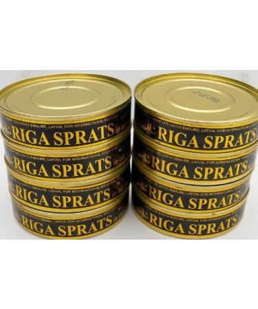 Sprats Riga Smoked (12 Pack) Gold Star 5.6 Oz Tins in vegetable Oil Latvia