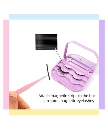 10 Pack Magnetic Strip for False Eyelash Storage - Organize with Adhesive Magnetic Strips | Perfect for 6 Pairs - Buy Online on SooperMarket.com