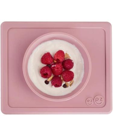 ezpz Mini Bowl (Blush) - Silicone Suction Bowl for Infants + Toddlers with Built-in Placemat - Includes Reusable Travel Bag - Buy Online on SooperMarket.com