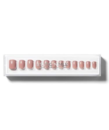 Static Nails Reusable Pop-On Manicure Set  Non-Damaging Glue-On Nails (U Make Me Blush Square) - False Nails with Static Nail Glue  Nail Set  Fake Acrylic Press On Nails