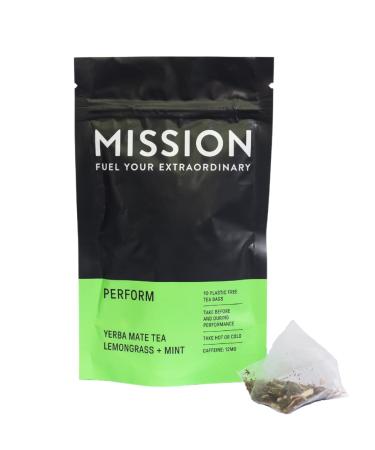 Perform Tea (10 Tea Bags) | Yerba Mate Tea with Lemongrass & Mint | Pyramid Tea Bags 10 Count (Pack of 1)