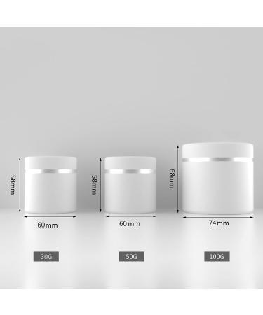 Zeoabsy 4-Pack 30ml Matte White Double-Walled Plastic Cream Canisters | Screw Cap with Silver Edge | Ideal for Gels Creams Ointments & Snacks - International Shipping Available - Buy Online on SooperMarket.com