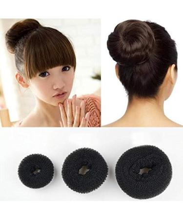 3PCS(Small+Medium+Large) Women Hair Bun Maker Styler Rings Donut Buns Doughnut Shaper Chignon Former Bun Updo Hair Styling Accessories Black - Buy Online on SooperMarket.com