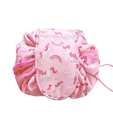 Xrten cosmetic bags cord strain Large capacity make -up pocket make -up bag cosmetics bag lazy cosmetic bag for women girls (unicorn)