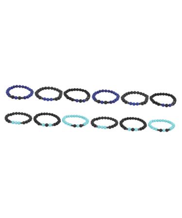 Healvian 12 Pcs Volcanic Stone Bracelet Hand Jewelry Beach Jewelry Women s Jewelry Anti Nausea Bracelets Motion Sickness Jewelry Reduceswell Obsidian Magnetictherapyanklet Wrist Chain Decor Assorted Color 1x2pcs 9X9CMx2pcs