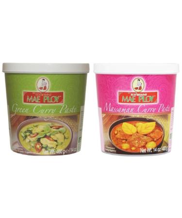 Mae Ploy Thai Green Curry and Massaman Curry Paste 400g by CNMART