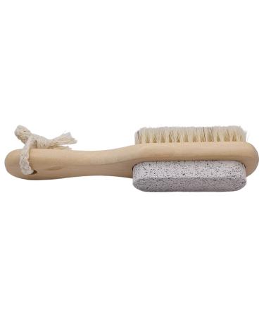 Pumice Stone for Feet with Natural Bristle Nail Brush - 7.25" Pumice Stone for Feet Callus Remover - Foot Pumice