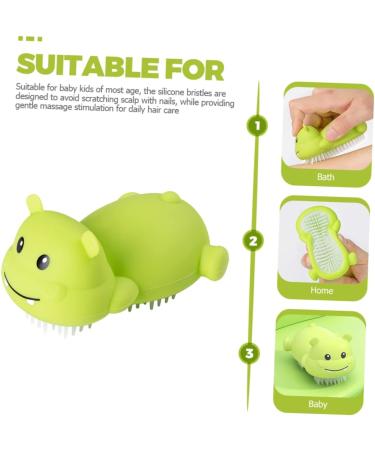SECFOU Hippo Shaped Head Shower for Exfoliating and Massaging - Green Cap for Baby, Body, and Scalp Care - Buy Online on SooperMarket.com