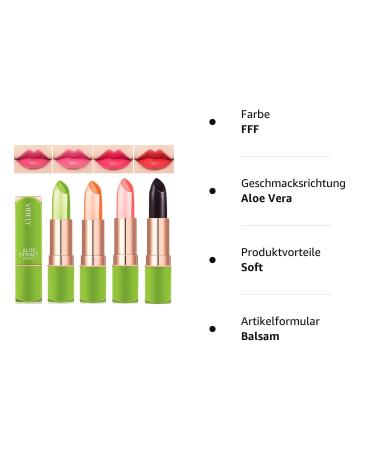 4 Pieces Magical Color Change Aloe Vera Lipstick | Dulele Waterproof Long-Lasting Lip Balm | Best Makeup Cosmetics - Buy Online on SooperMarket.com