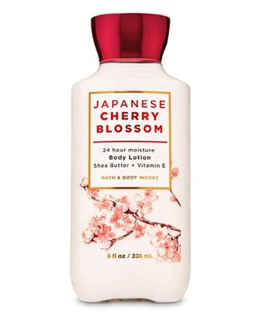 Bath and Body Japanese Cherry Blossom 24 Hour Moisture Super Smooth Body Lotion with Shea Butter  Coconut Oil and Vitamin E 8 fl oz / 236 mL