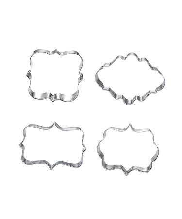 IMIKEYA 4pcs Cookies Mold Wedding Cookie Cutters Mini Loaf Pan Silicone Lion Figurines for Kids Dessert Molds DIY Baking Mold Stainless Steel Biscuit Molds Cake Mold Picture Frame Silver medium