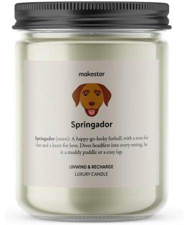 Springador Candle - 220g Soy Wax with Vanilla Jasmine & Almond - Dog Gift by Makester - Buy Online on SooperMarket.com
