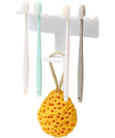 Lencyotool Self-Adhesive Toothbrush Holder | Bathroom & Kitchen Organizer for Razors Brushes & Toothpaste - White Bathroom Accessories - Buy Online on SooperMarket.com