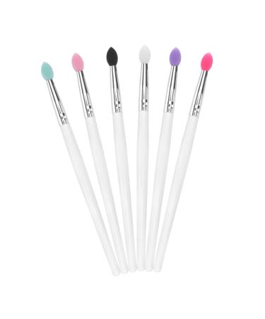 BELLIFFY 6pcs Eye Shadow Brush Makeup Eyeshadow Big Sequined Eyeshadow Brush Transparent Plastic Handle